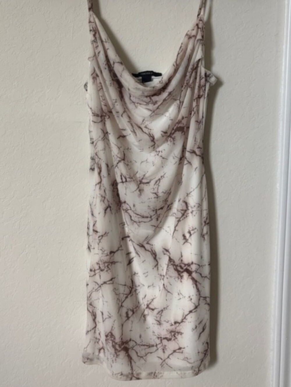 Forever 21 Cream Marble Cowl Midi Dress